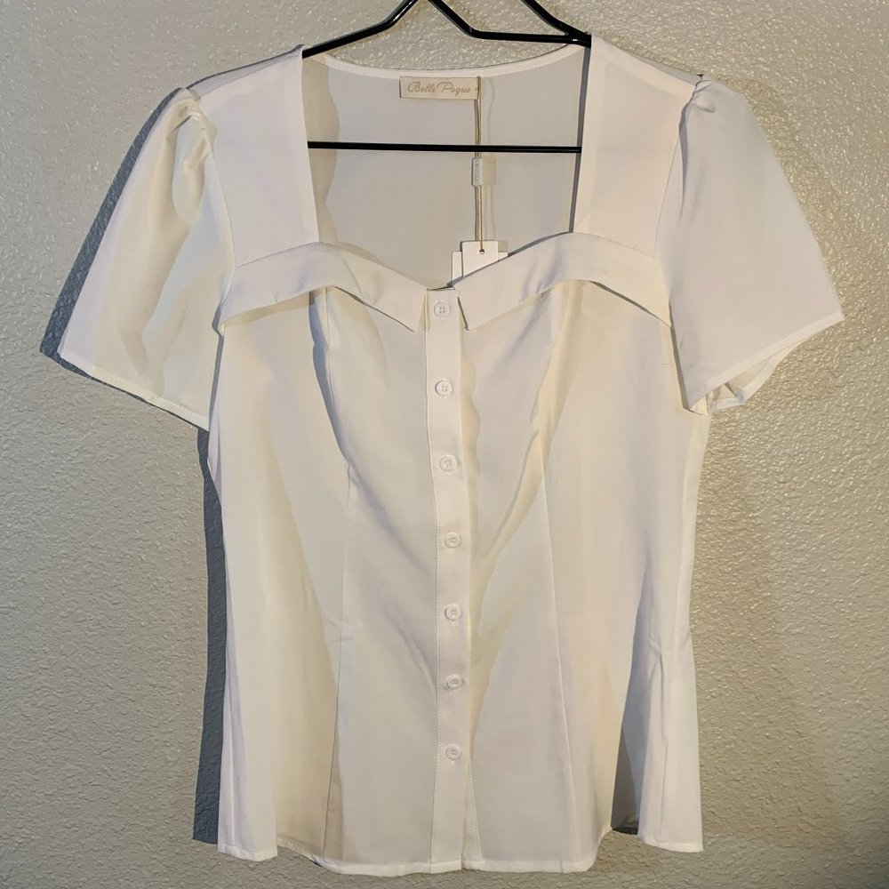Vintage Inspired Button Up Blouse
